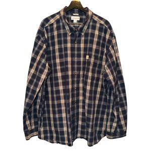 Carhartt Mens Plaid Long Sleeve Relaxed Fit Button Down Shirt 3XL